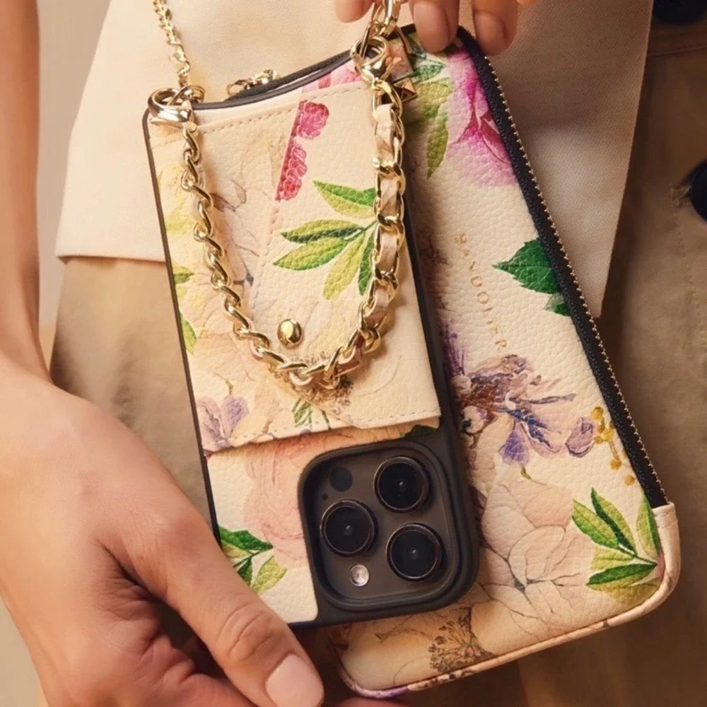 Bandolier Lily Floral Cici iPhone 16 Pro Max + Case Expanded Pouch Crossbody Set